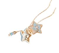 Collar de uso diario Colgante de estrella en tono dorado, dije de escena de historia de apertura, cadena ajustable de 45 cm, corbatas para ocasiones novedosas, collar con dije de apertura, colgante de