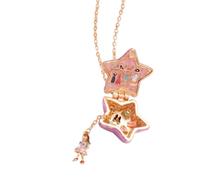 Collar de uso diario Colgante de estrella en tono dorado, dije de escena de historia de apertura, cadena ajustable de 45 cm, corbatas para ocasiones novedosas, collar con dije de apertura, colgante de