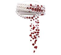 Collar de vampiro de perlas sangrientas, joyería de vampiro para mujer con 4 capas de perlas y joyería de gota de sangre roja brillante, atractivo collar de sangre para disfraz con temática de vampiro