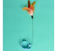 Collar de varita de plumas para gato, color ajustable, collar de plumas para gato, juguetes para aliviar el aburrimiento con campana, actividades al aire libre (azul)
