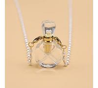 Collar De Vial De Cristal Blanco, Colgante De Botella Que Se Puede Abrir, Collar De Cadena De Perlas, Joyería,19x33x12mm,80cm