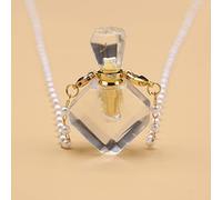 Collar De Vial De Cristal Blanco, Colgante De Botella Que Se Puede Abrir, Collar De Cadena De Perlas, Joyería,23x35x13mm,80cm