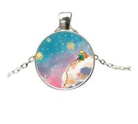 Collar de zorro de plata esterlina para mujeres y hombres, zorro debajo de la luna Collar de copa de collar Little Prince Collar, collar inicial de Fox Girl, joyería de zorro para mujeres, joyas