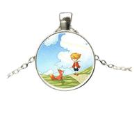 Collar de zorro de plata esterlina para mujeres y hombres, zorro debajo de la luna Collar de copa de collar Little Prince Collar, collar inicial de Fox Girl, joyería de zorro para mujeres, joyas