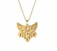Collar de zorro para mujeres y hombres, colgante colgante de zorro de zorro de zircón colgante de gargantilla de animales, collar inicial de fox girl, joyería de zorro para mujeres, joyas terianas