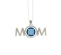 Collar decorativo con patrón azul marroquí, regalo para el día de la madre, para mamá, abuela, abuela, joyería de cumpleaños, Medium