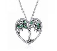 Collar del árbol de la Vida Green crysrtal Mujeres Joyas con una Caja Agradable Amante de Navidad Presente