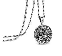 Collar del zodiaco para hombre, collar de acero inoxidable con 12 constelaciones para hombre, collar con colgante de horóscopo astrología en relieve, regalos de cumpleaños para mujeres y hombres, 20"+