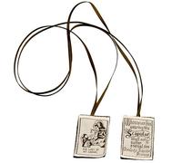 Collar devocional católico con patrón de Nuestra Señora del Monte para Primera Comunión y Confirmación de Escapularios marrones