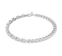 Collar Dextera, Mezcla de eslabones, Blanco, Baño de rodio S