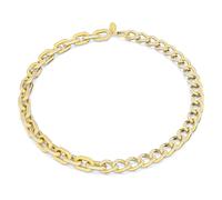 Collar Dextera, Mezcla de eslabones, Blanco, Baño tono oro L