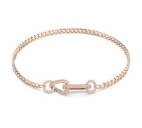 Collar Dextera, Pavé, Mezcla de eslabones, Blanco, Baño tono oro rosa S
