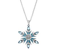 Collar Disney Frozen para niñas, copo de nieve de plata de ley con circonitas, joyas Disney, Plata esterlina