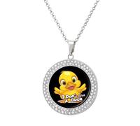 Collar divertido con texto en inglés "I Don't Give A Duck para mujer, colgante de joyería ajustable para mamá, esposa, novia, regalos, talla única, Metal
