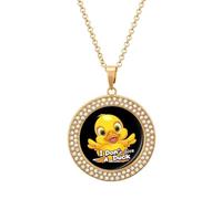 Collar divertido con texto en inglés "I Don't Give A Duck para mujer, colgante de joyería ajustable para mamá, esposa, novia, regalos, talla única, Metal