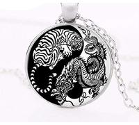 COLLAR DRAGÓN Y TIGRE BLANCO, COLLAR YIN YANG, COLLAR TIGRE BLANCO, FIGURINA TIGRE, FIGURINA DRAGON