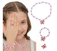 Collar Elástico de Mariposa, Conjunto de Pulsera de Collar de Niña Pequeña, Joyería de Princesa Pequeña Collares Para Niños