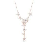 Collar en Y Idyllia Lilia, Mariposa, Blanco, Acabado en oro rosa de 18 quilates OS