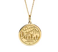 Collar Exclusivo de Plata de Ley ley 925 22-24 mm | Cadena 45 cm | Parque Nacional Yosemite | Colgante Elegante del California | Delicado Dije Fino Patrimonio la Humanidad | Baño Baño de Oro | L_02087