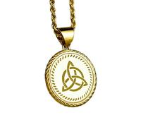 Collar Exclusivo de Plata de Ley ley 925 22 mm | Cadena 45 cm | Colgante Elegante cuerda con el símbolo la eternidad Triquetra | Medalla del amor | Para cristianos | Medallón Santísima Trinidad | Joye