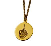 Collar Exclusivo de Plata de Ley ley 925 22 mm | Cadena 45 cm | Esqueleto para el dedo medio - Joyería de Lujo punk vanguardista | Colgante Elegante gótico rebelde | Charm único con un toque personali