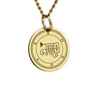 Collar Exclusivo de Plata de Ley ley 925 24 mm | Cadena 45 cm | Colgante Elegante Ars Goetia con sigilo demoníaco Ronove | Joyería de Lujo la Llave Menor Salomón | Amuleto ocultista | Talismán gótico