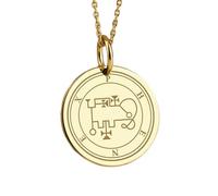 Collar Exclusivo de Plata de Ley ley 925 24 mm | Cadena 45 cm | Colgante Elegante sigilo Phenex, Ars Goetia | Joyería de Lujo demonios | Amuleto ocultista | Talismán Salomón la Llave Menor | Moneda |