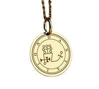 Collar Exclusivo de Plata de Ley ley 925 24 mm | Cadena 45 cm | Joyería de Lujo con el sigilo Dantalion y la Llave Menor Salomón | Colgante Elegante Ars Goetia | Amuleto ocultista | Talismán demoníaco