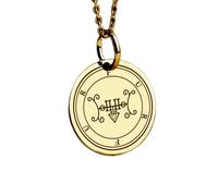 Collar Exclusivo de Plata de Ley ley 925 24 mm | Cadena 45 cm | Joyería de Lujo del sigilo Furfur, Gran Conde Infierno | Colgante Elegante demonio | Amuleto los grimorios goéticos | Talismán Sello Sa