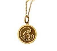 Collar Exclusivo de Plata de Ley ley 925 24 mm | Cadena 45 cm | María y Jesús | Virgen | Santa Madre | Colgante Elegante ortodoxo griego | del Niño | Joyería de Lujo religiosa | Mamá | Baño Baño de Or