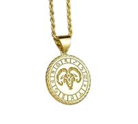 Collar Exclusivo de Plata de Ley ley 925 26 mm | Cadena 45 cm | Colgante Elegante con el símbolo del carnero zodiaco Aries | Medalla horóscopo | Cumpleaños signo fuego | Amuleto astrológico | Baño Bañ