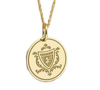 Collar Exclusivo de Plata de Ley ley 925 26 mm | Cadena 45 cm | Colgante Elegante moneda con grifo y escudo armas | Joyería de Lujo | Dije Fino familiar | graduación | Baño Baño de Oro | 00095