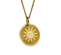 Collar Exclusivo de Plata de Ley ley 925 28 mm | Cadena 45 cm | Sol Radiante y Luna Encantadora | Colgante Elegante creciente | Joyería de Lujo celestial | Dije Fino | con baño Baño de Oro | 00123