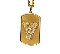 Collar Exclusivo de Plata de Ley ley 925 30 x 19 mm | Cadena 45 cm | Placa identificación del Arcángel Miguel | Colgante Elegante Angel | Cuerda protección espiritual | cristiana católica | Baño Baño
