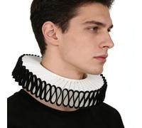 Collar Falso Ligero Resistente a Las Arrugas para Uso, Black | Renacimientos victoriano isabelino, cuello con volantes desmontable clásico, ropa de, ocasión especial