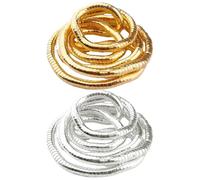 Collar Flexible Serpiente 2 Pz | 6x900mm Collar Moldeable Dorado Plata | Aleación Collars Multiposicion Pulsera Snake Twist | Bendable Snake Necklace Choker Dorado para Mujer Regalo Cumpleaños Navidad