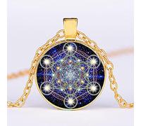 Collar Flor de la Vida Chakra Collar con Colgante Collar de Estrella Mágica de Seis Puntas Estilo 11