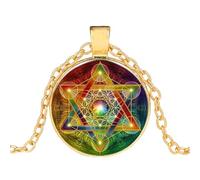 Collar Flor de la Vida Chakra Collar con Colgante Collar de Estrella Mágica de Seis Puntas Estilo 7