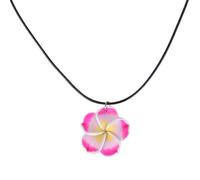 Collar floral con colgante de flor, cadena ajustable de cuerda de poliuretano para niñas, piezas de joyería de moda, collar de flores, joyería de moda, cadena de cuello de tendencia para mujer, cuello