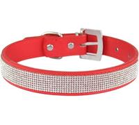 Collar for Perro ComfortRhinestone, Bonito y Deslumbrante Collar for Cachorro, Hebilla de Metal Ajustable for Perros pequeños, medianos y Grandes, 1 Pieza(Red,L)