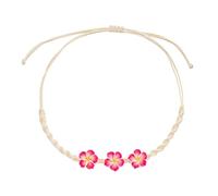 Collar frangipani tejido artesanal, polímeros coloridos, flores de arcilla, joyería portátil para festivales de música, uso casual, joyería de arcilla suave, talla única, como se describe, como se