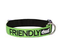 Collar Friendly para perros de la marca Friendly de neopreno acolchado en color verde, evita accidentes al advertir a los demás sobre tu perro