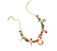 Collar Gargantilla Del Festival Con Árbol Navidad Y Muleta Colgante Bownot Para Mujeres Ropa Casual Elegante Collar Longitud Ajustable