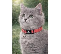 Collar Gato - Gatito Elza Rojo Coral 15-22 cm - Nylon elástico Reflectante con Cascabel