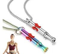 Collar genérico de acero inoxidable para mujer, 2 collares de respiración para detener y detener la cadena con silbato, antiestrés, transpirable, de acero inoxidable, collar para sin ansiedad, 6cm
