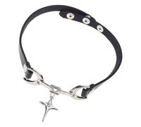 Collar genérico de cuero PU de moda para ella, con cruces únicas, joyería gótica del cuello, One Size, Como se describe, as described