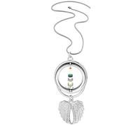 Collar giratorio con alas de ángel con colgante de la Torre de Seúl en Corea del Sur