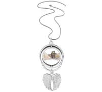 Collar giratorio con alas de ángel, diseño del Museo del Louvre en París