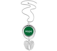 Collar giratorio con colgante de alas de ángel con cita inspiradora Hope Word
