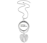 Collar giratorio con colgante de alas de ángel con cita "Nothing Is Impossible"